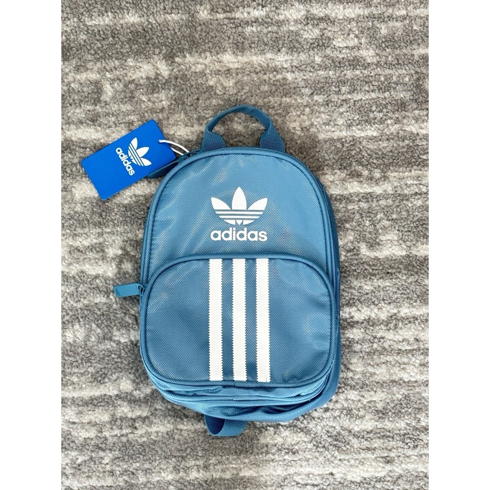 Adidas Originals Women's Santiago Mini Backpack Hazy Blue/ White NEW